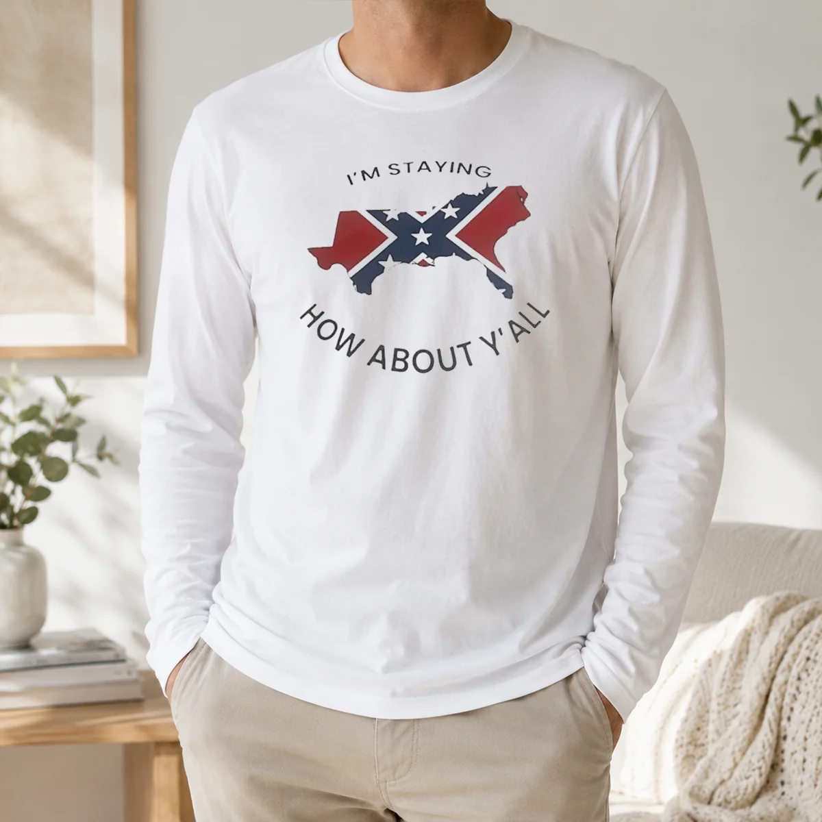 Pretty I'M Staying How About Y'All Confederate Flag Shirt - Image 5