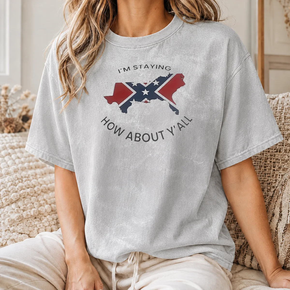 Pretty I'M Staying How About Y'All Confederate Flag Shirt - Image 8