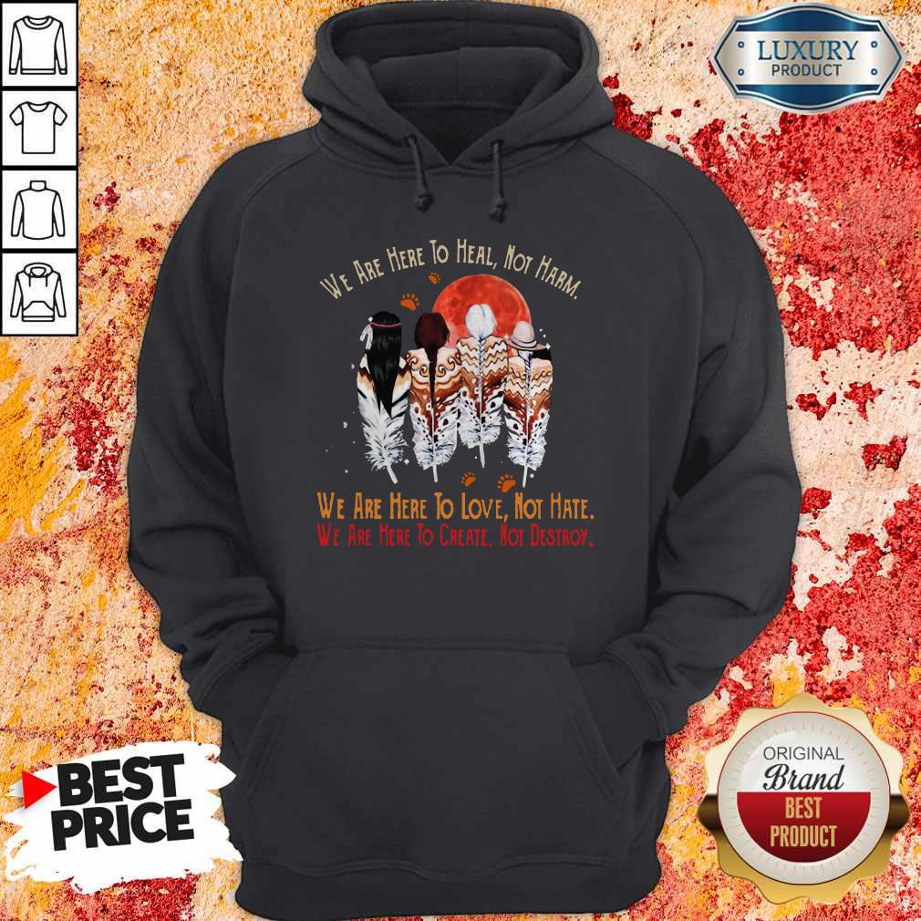 We Are Here To Heal No Harm To Love Not Hate To Crate Not Destroy Woman Sunset Footprint Shirt - Image 5