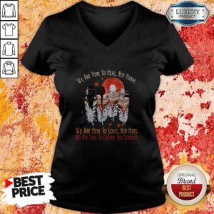 Alternative view of We Are Here To Heal No Harm To Love Not Hate To Crate Not Destroy Woman Sunset Footprint Shirt