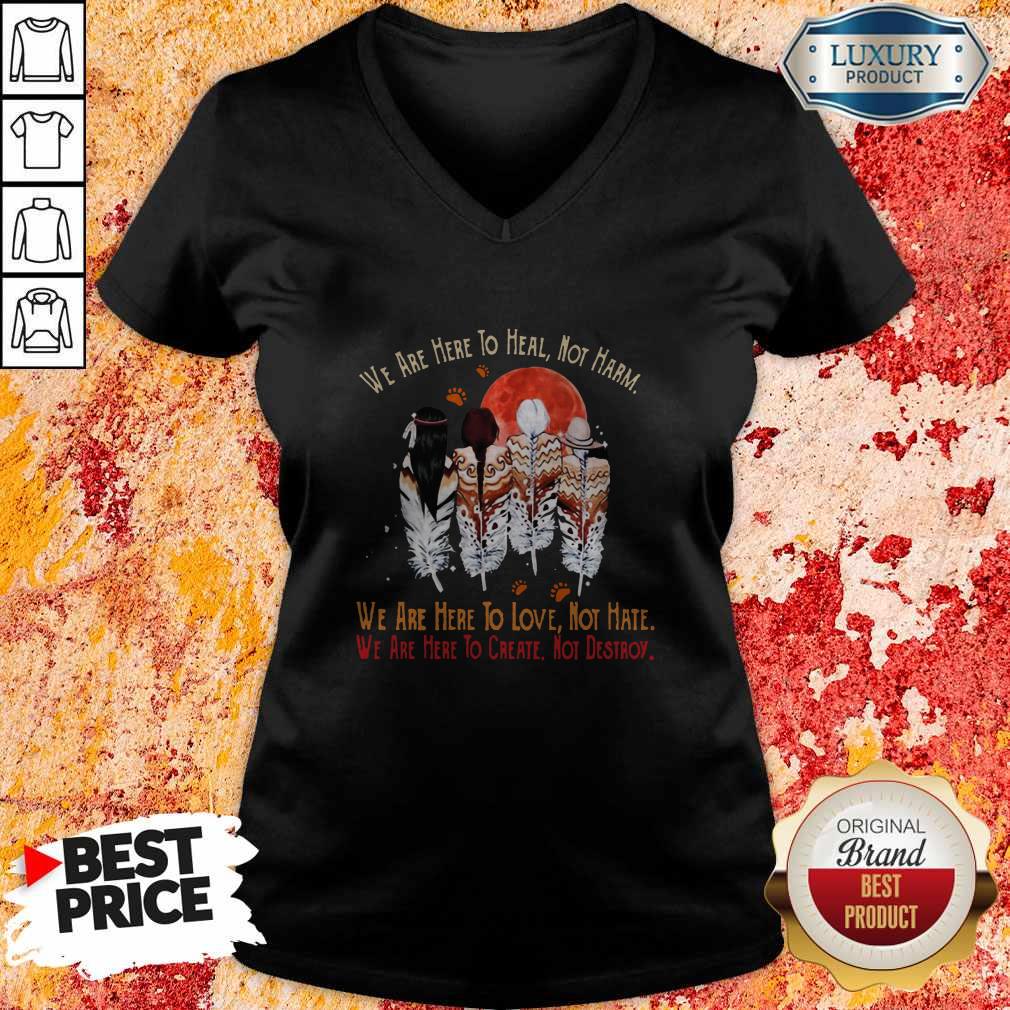 We Are Here To Heal No Harm To Love Not Hate To Crate Not Destroy Woman Sunset Footprint Shirt - Image 2