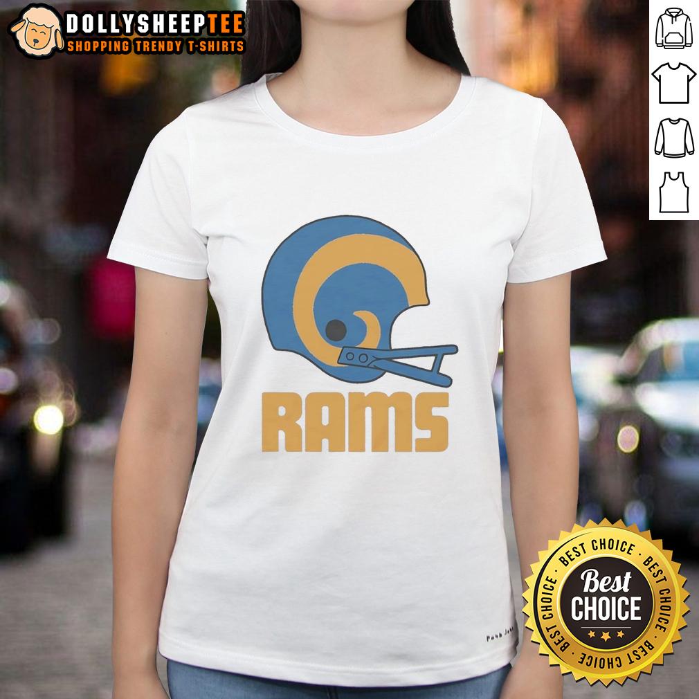 Official Los Angeles Rams Football Logo In Big Helmet T-Shirt - Image 3