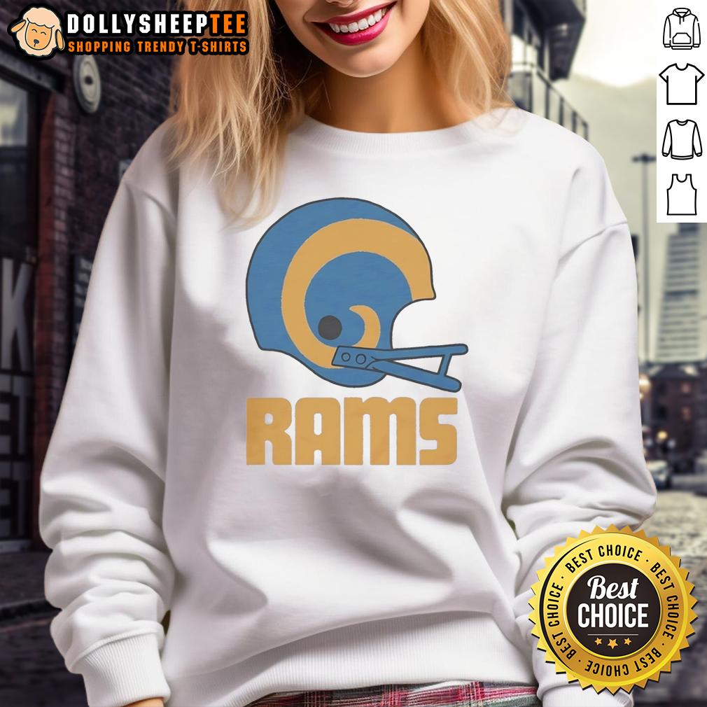Official Los Angeles Rams Football Logo In Big Helmet T-Shirt - Image 5