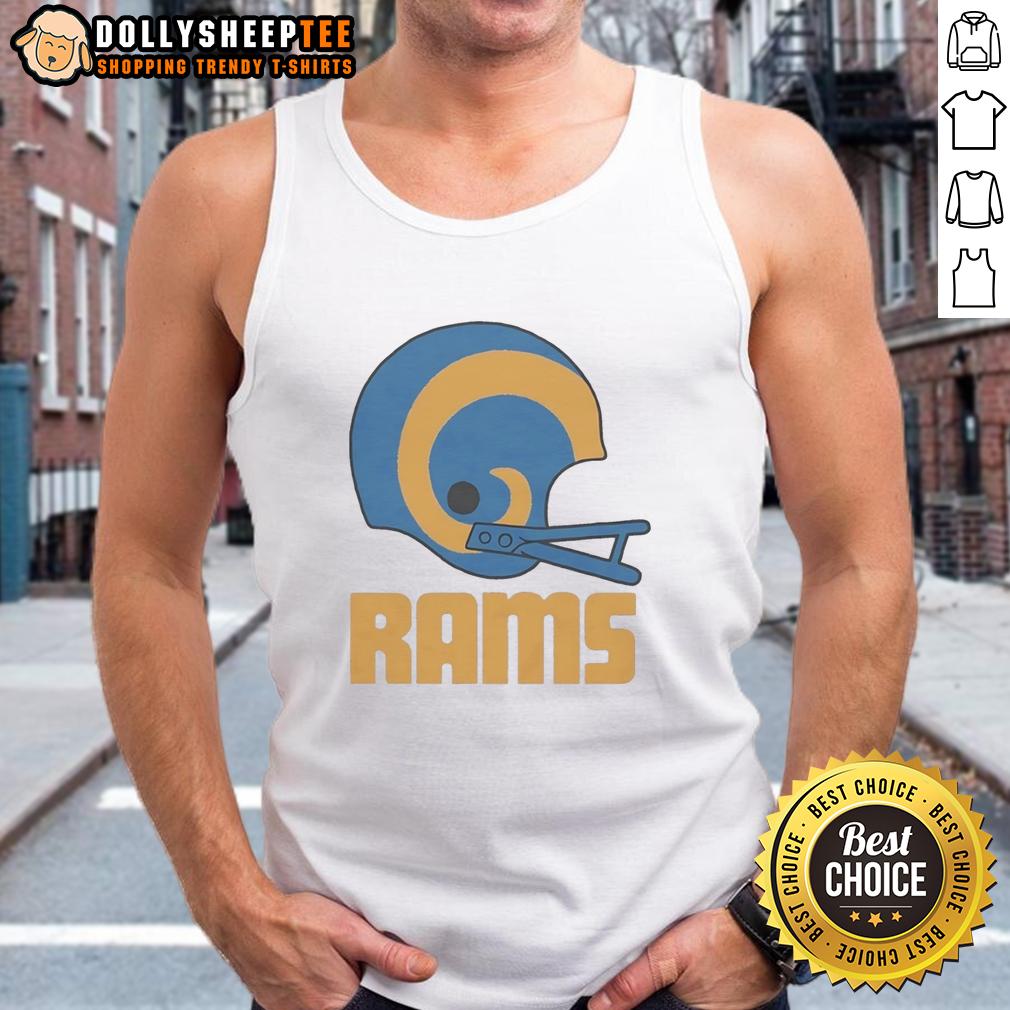 Official Los Angeles Rams Football Logo In Big Helmet T-Shirt - Image 4