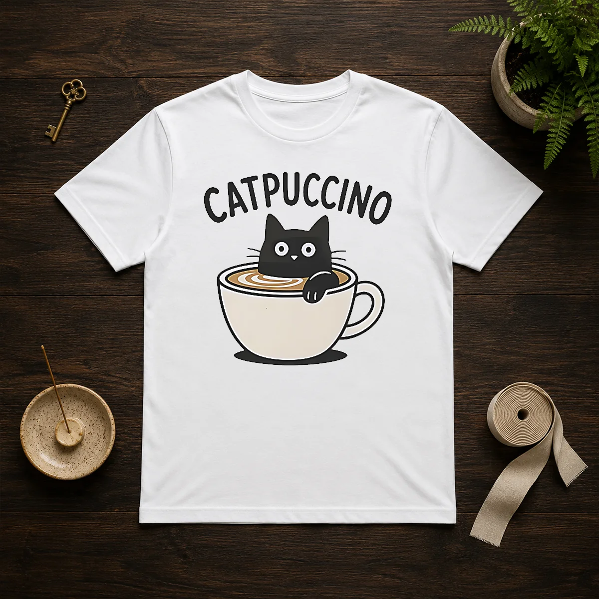 Awesome Catpuccino Black Cat In A Coffee Cup Cappuccino Shirt