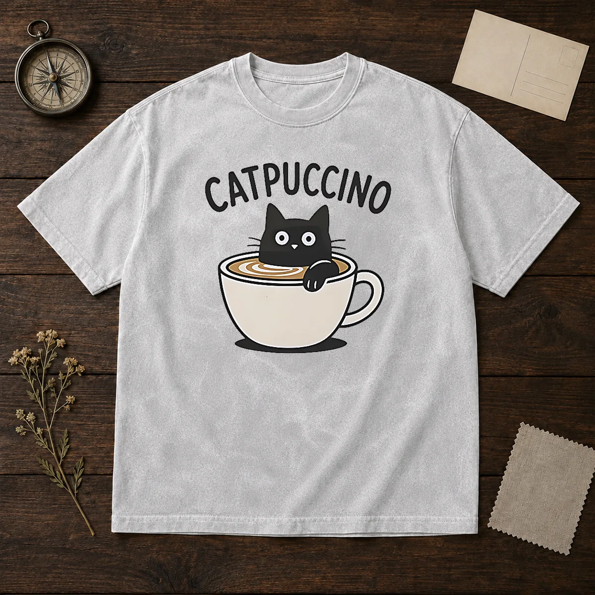 Awesome Catpuccino Black Cat In A Coffee Cup Cappuccino Shirt - Image 8