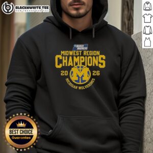 Alternative view of Nice Midwest Region Champions 2026 Michigan Wolverines NCAA March Madness Basketball T-Shirt