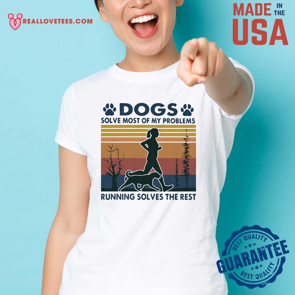 Hot Dogs Solve Most Of My Problems Running Solves The Rest Vintage Retro Shirt - Image 3