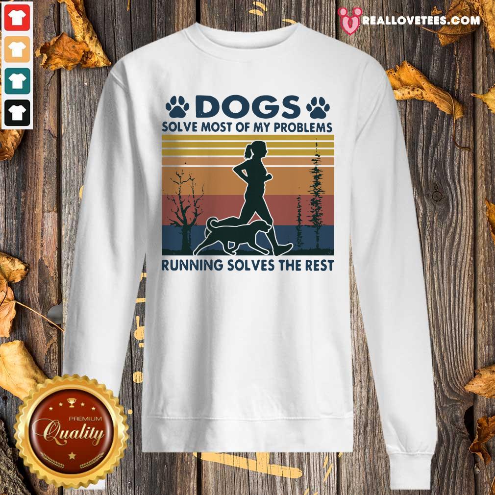 Hot Dogs Solve Most Of My Problems Running Solves The Rest Vintage Retro Shirt - Image 5