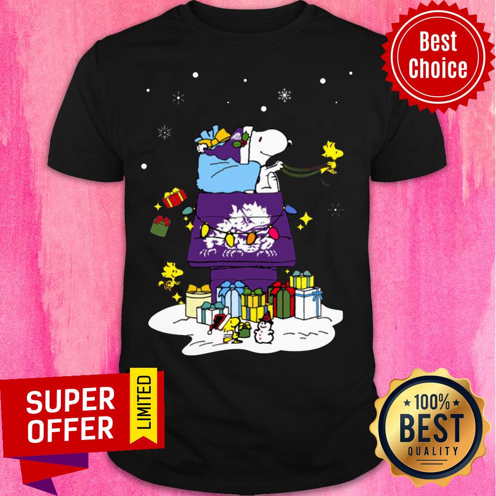 Nice TCU Horned Frogs Santa Snoopy Wish You A Merry Christmas Shirt
