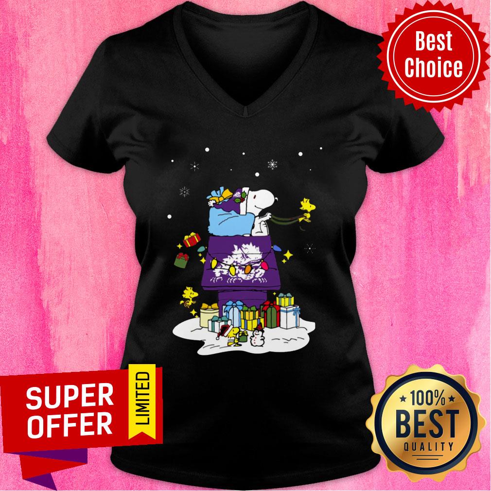 Nice TCU Horned Frogs Santa Snoopy Wish You A Merry Christmas Shirt - Image 3