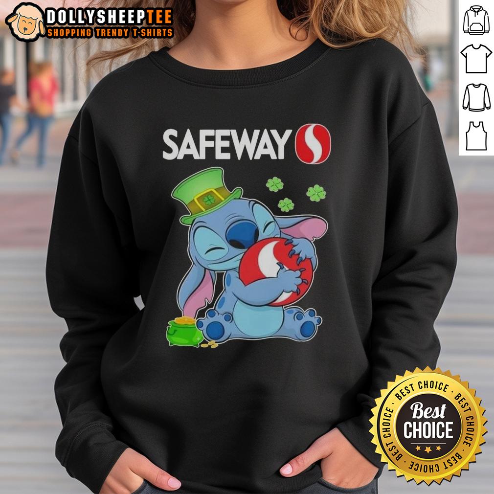 Top Stitch With St Patricks Hug Safeway Logo T-Shirt - Image 5