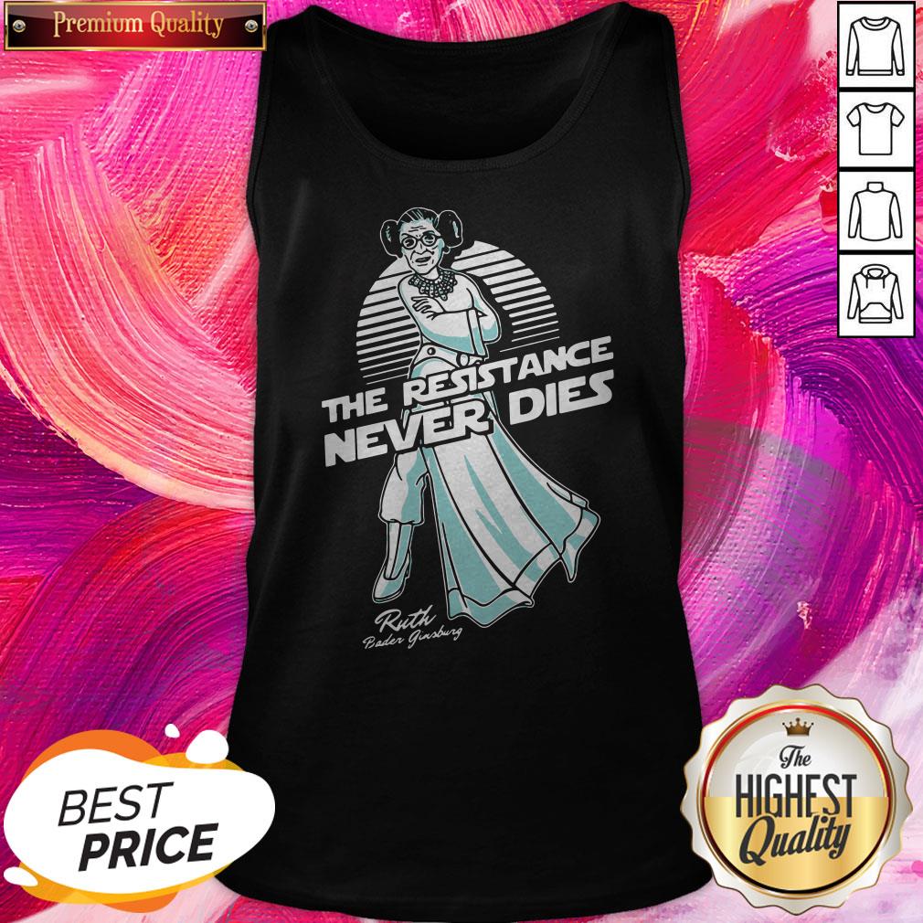 Funny Ruth Bader Ginsburg The Resistance Never Dies Signature Shirt - Image 3