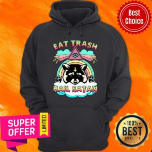 Alternative view of Raccoon Eat Trash Hail Satan Shirt