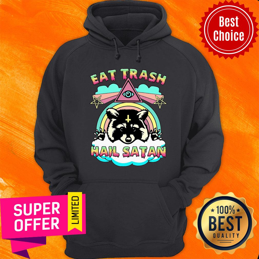 Raccoon Eat Trash Hail Satan Shirt - Image 2