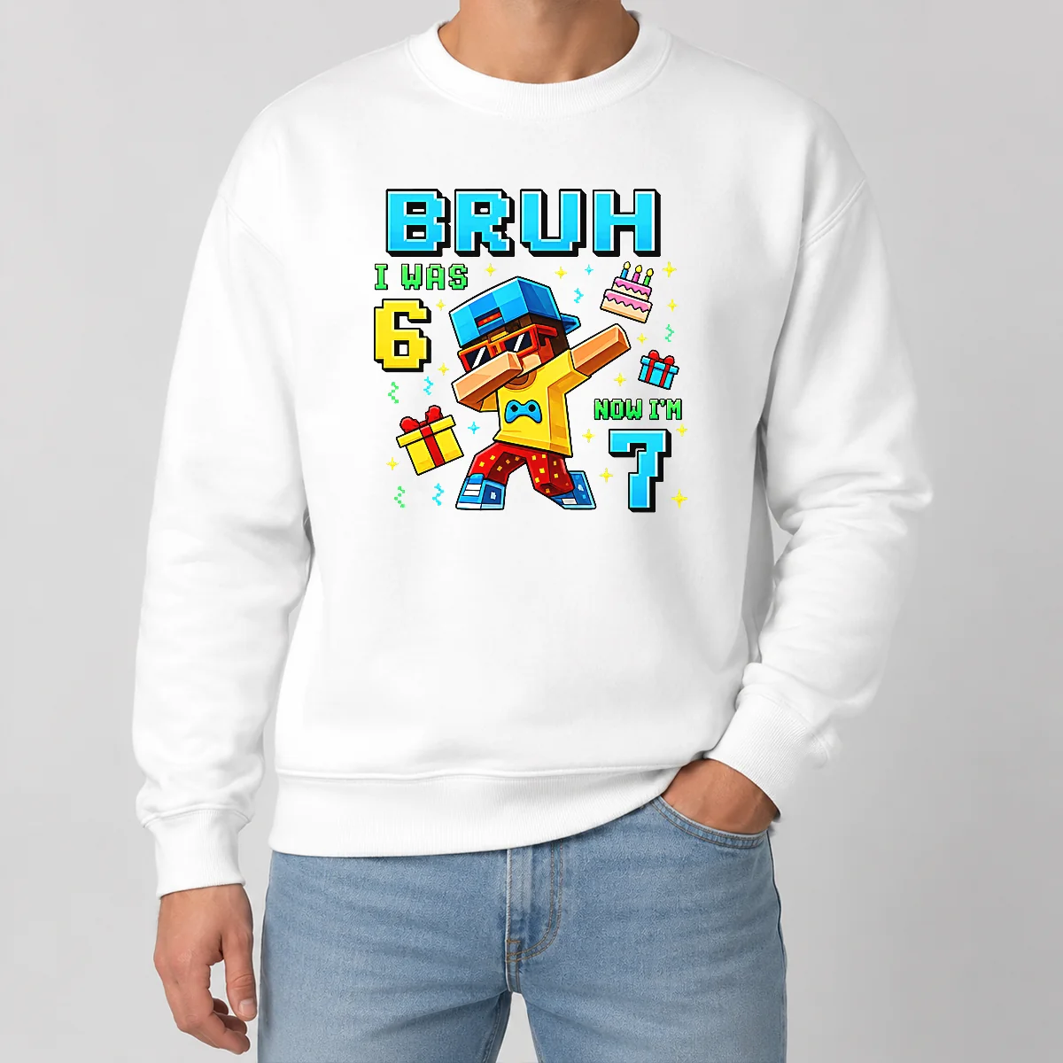 Nice Premium I Was 6 Now I'm 7 7th Birthday 67 Meme Boys Gaming Shirt - Image 7