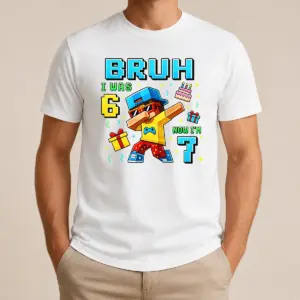 Nice Premium I Was 6 Now I'm 7 7th Birthday 67 Meme Boys Gaming Shirt