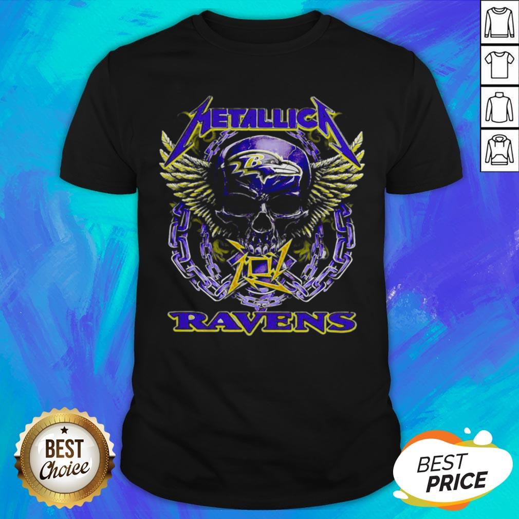 Perfect Skull Metallic Ravens Shirt