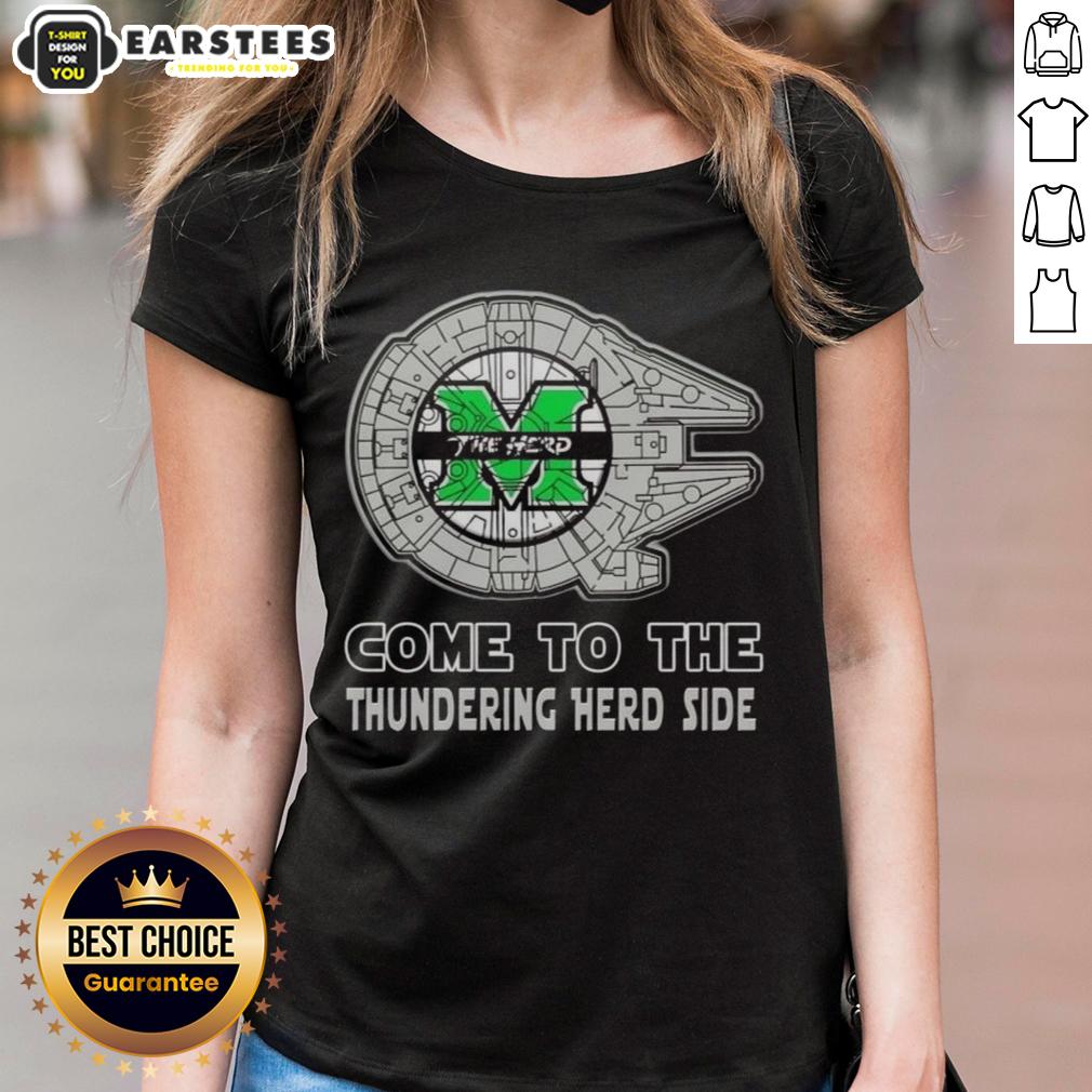 Premium Star Wars Come To The Marshall Thundering Herd Side T-Shirt - Image 3