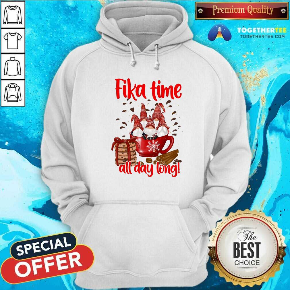 Cute Gnomes Fika Time All Day Long Shirt - Image 5