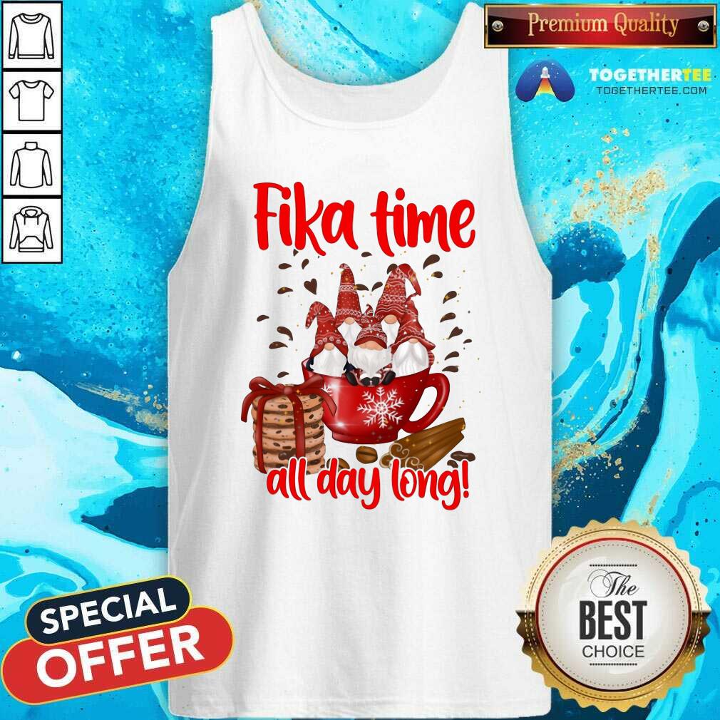 Cute Gnomes Fika Time All Day Long Shirt - Image 4
