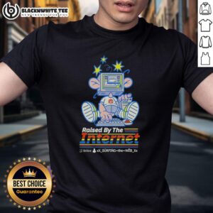 Top Raised By The Internet Cartoon Character Using Old Computer T-Shirt
