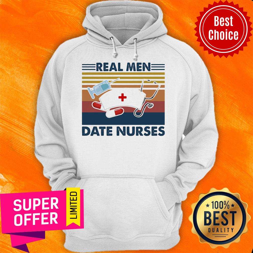 Funny Stethoscope Real Men Date Nurses Vintage Shirt - Image 3