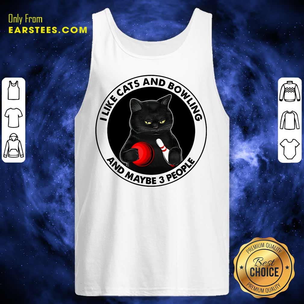 Nice I like Cats And Bowling Shirt - Image 2