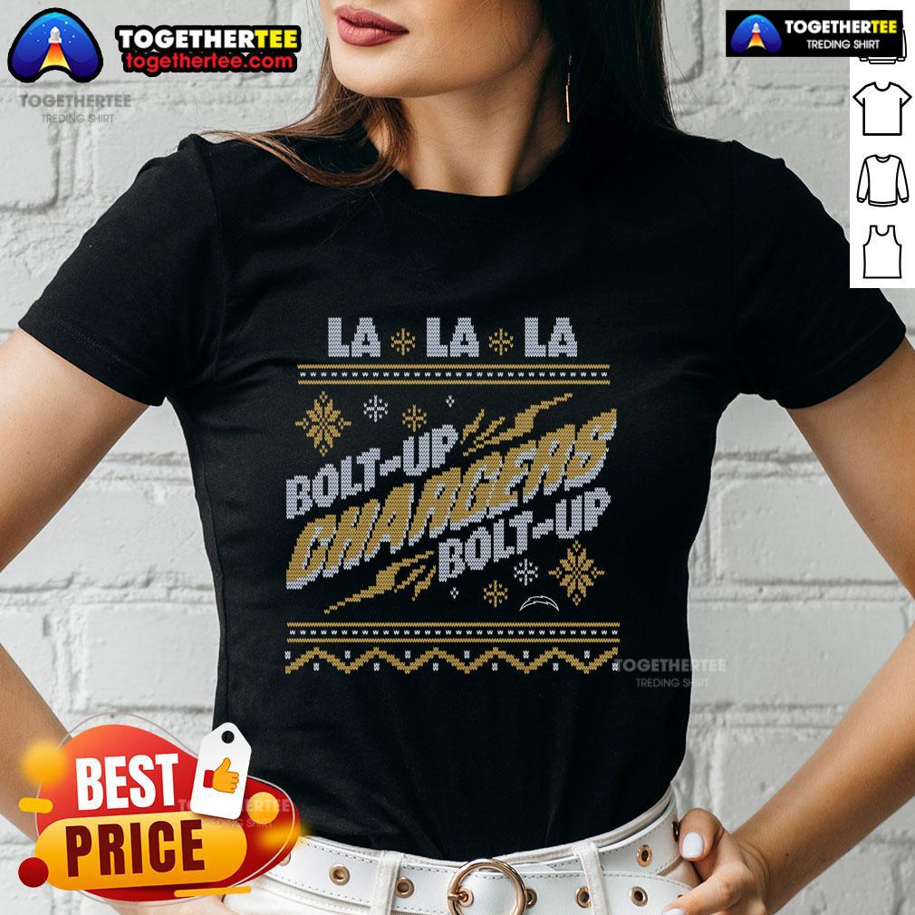 Pretty Los Angeles Chargers Holiday T-Shirt - Image 3