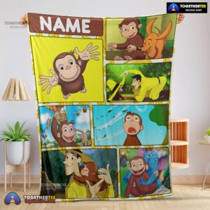 Official Curious George Ted Shackleford Blanket Fleece Customized Blanket