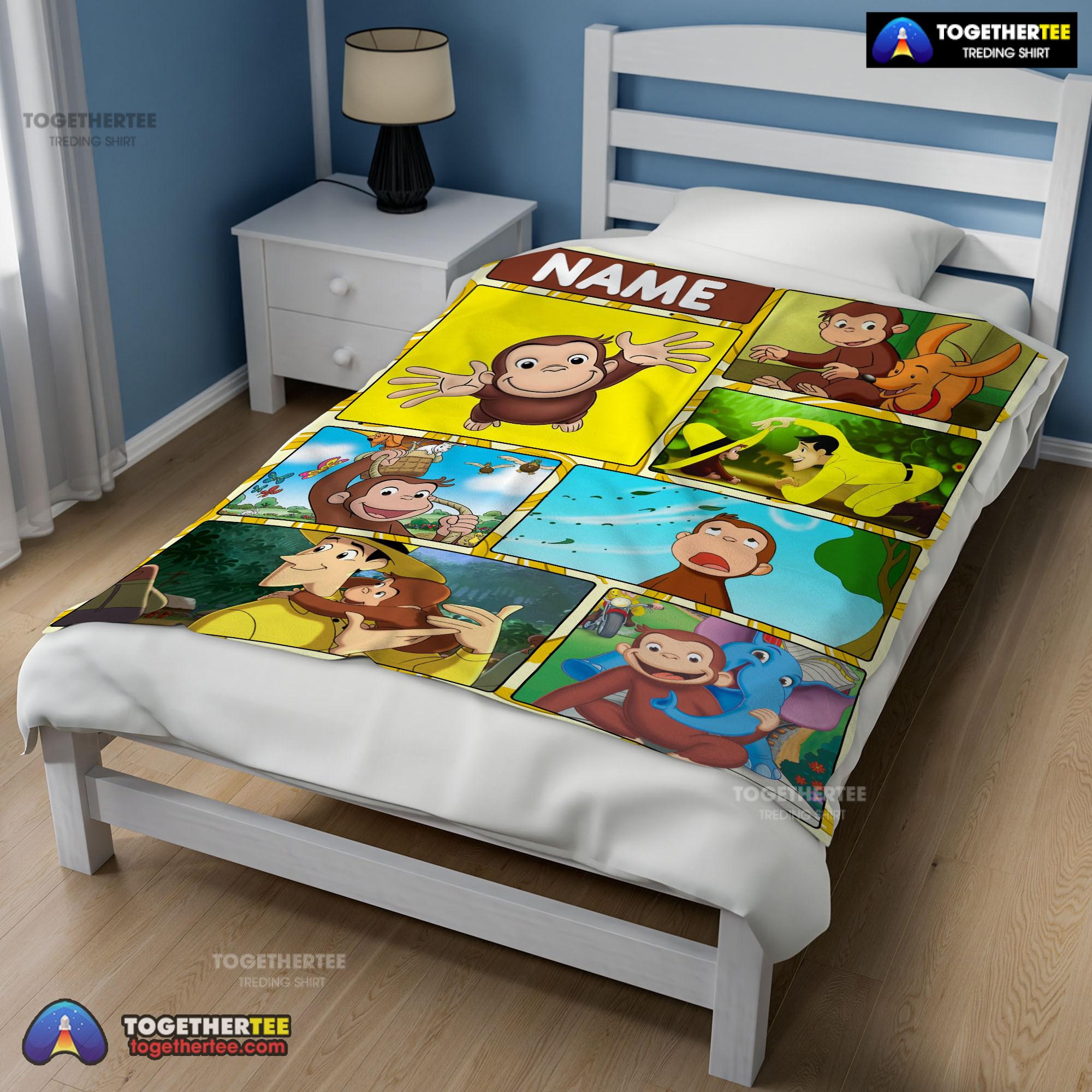 Official Curious George Ted Shackleford Blanket Fleece Customized Blanket - Image 2
