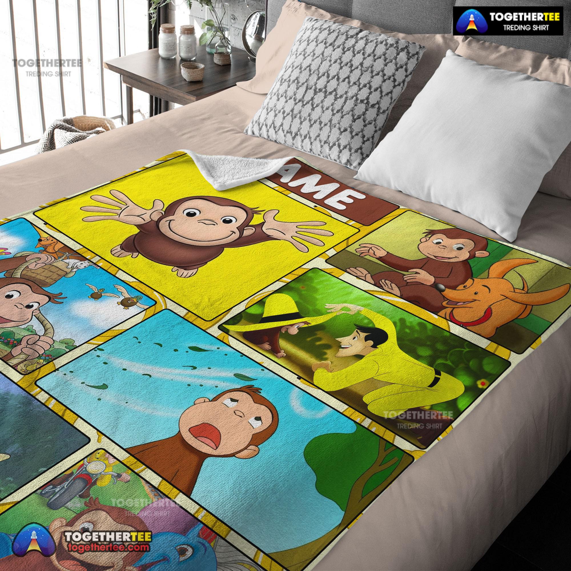 Official Curious George Ted Shackleford Blanket Fleece Customized Blanket - Image 3