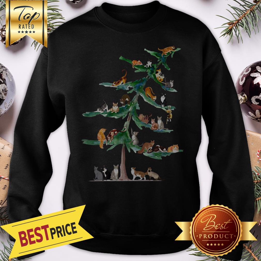 Official Cats Tree Christmas Shirt - Image 4
