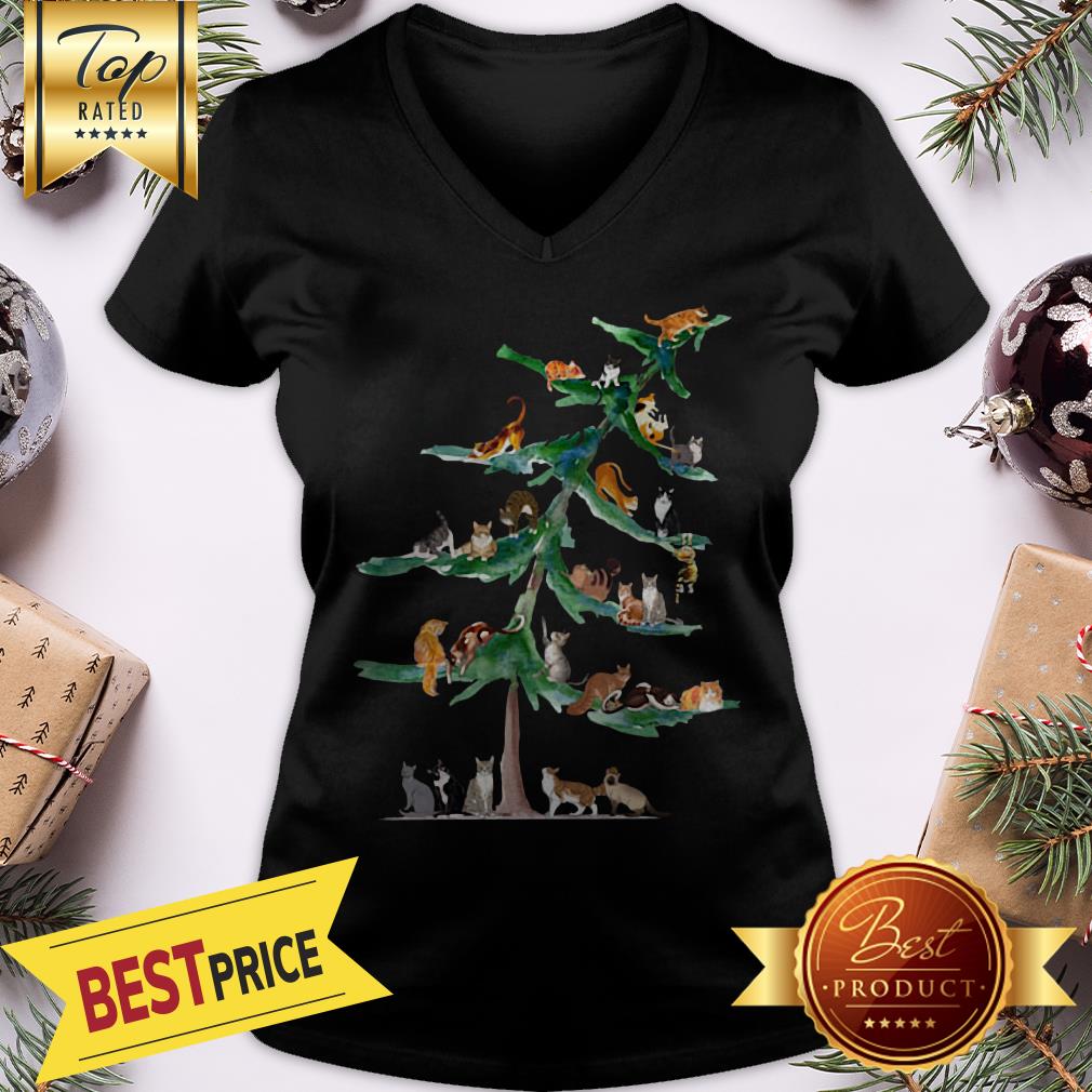 Official Cats Tree Christmas Shirt - Image 2