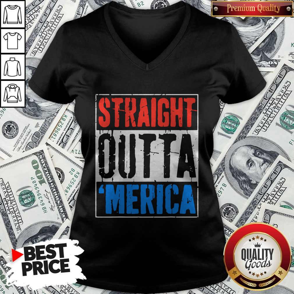 Premium Straight Outta Merica Happy Independence Day Shirt - Image 3