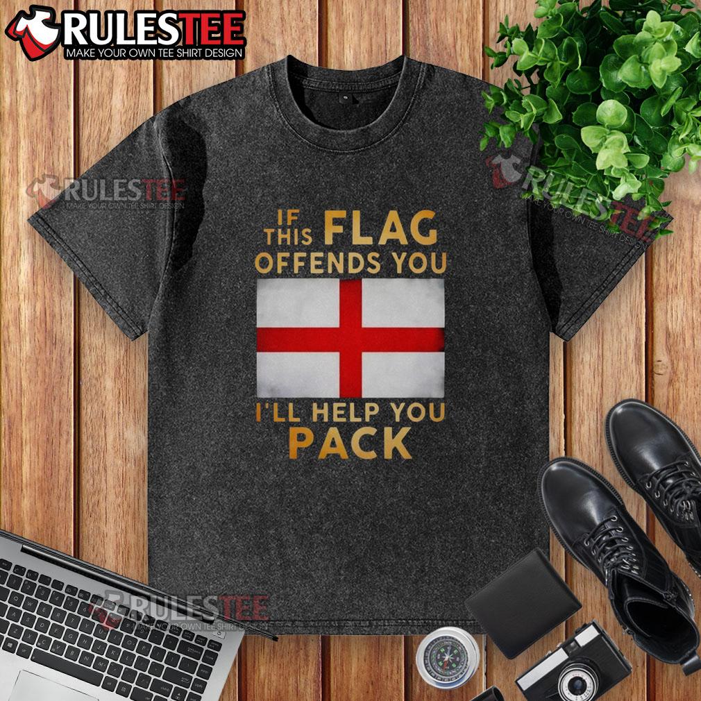 Awesome If This Flag Offends You I'll Help You Pack Union Jack Britain Herren Flag T-Shirt - Image 6