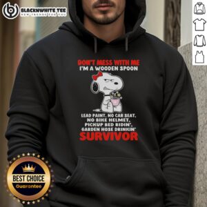 Alternative view of Hot Grumpy Snoopy Don't Mess With Me I'm A Wooden Spoon Lead Paint No Car Seat No Bike Helmet T-Shirt