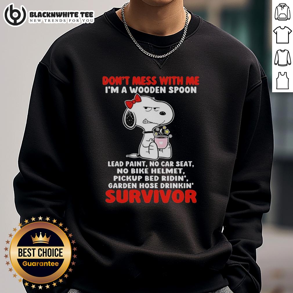 Hot Grumpy Snoopy Don't Mess With Me I'm A Wooden Spoon Lead Paint No Car Seat No Bike Helmet T-Shirt - Image 5