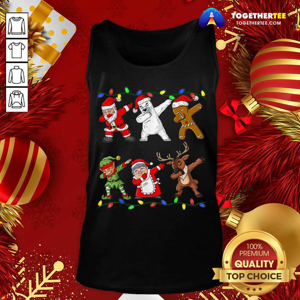 Funny Christmas Dabbing Santa Elf And Friends Boys Kids Dab Xmas T-Shirt - Image 3