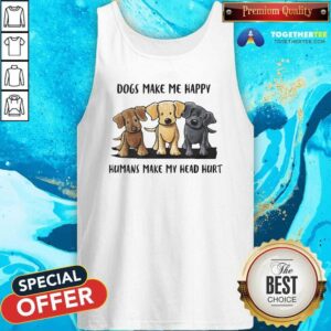 Alternative view of Hot Dogs Make Me Happy Humans Make My Head Hurt Dog Lover Shirt