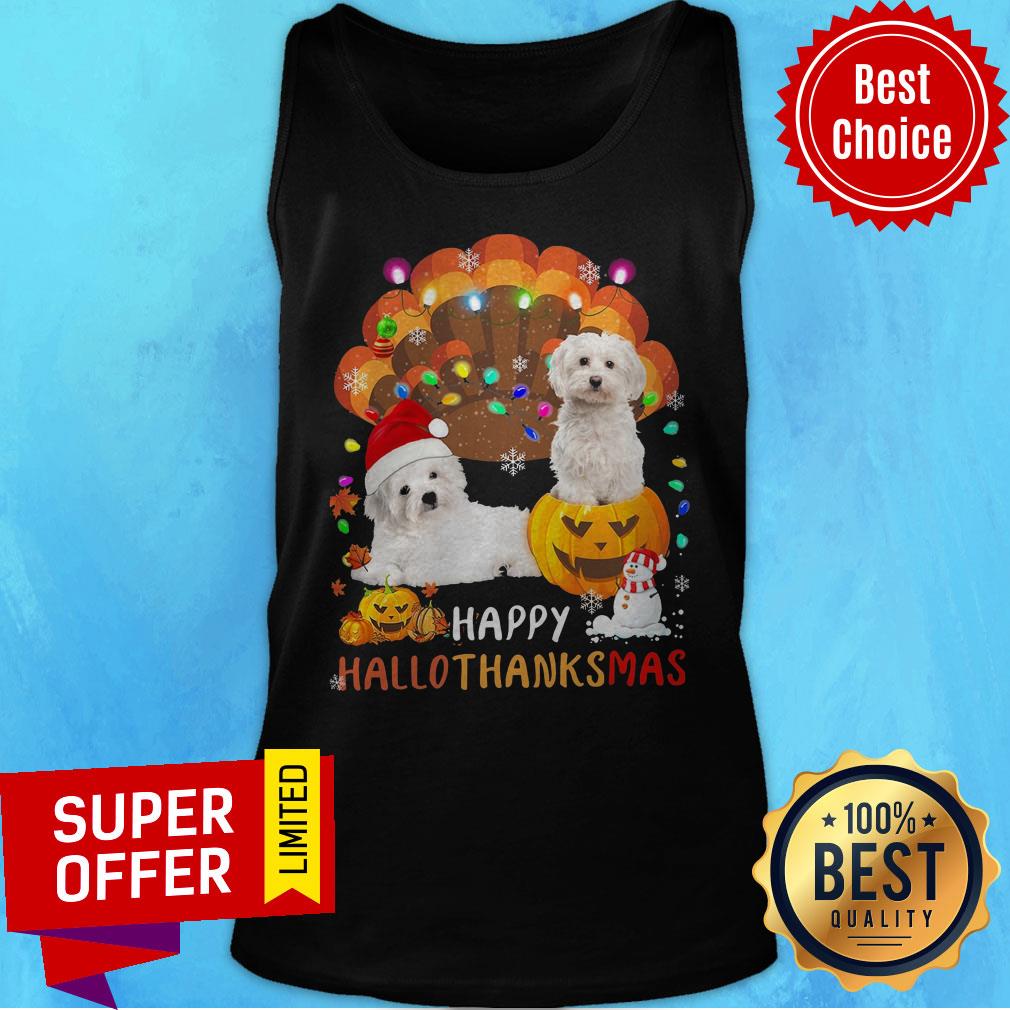 Official Maltese Happy Hallothanksmas Shirt - Image 5