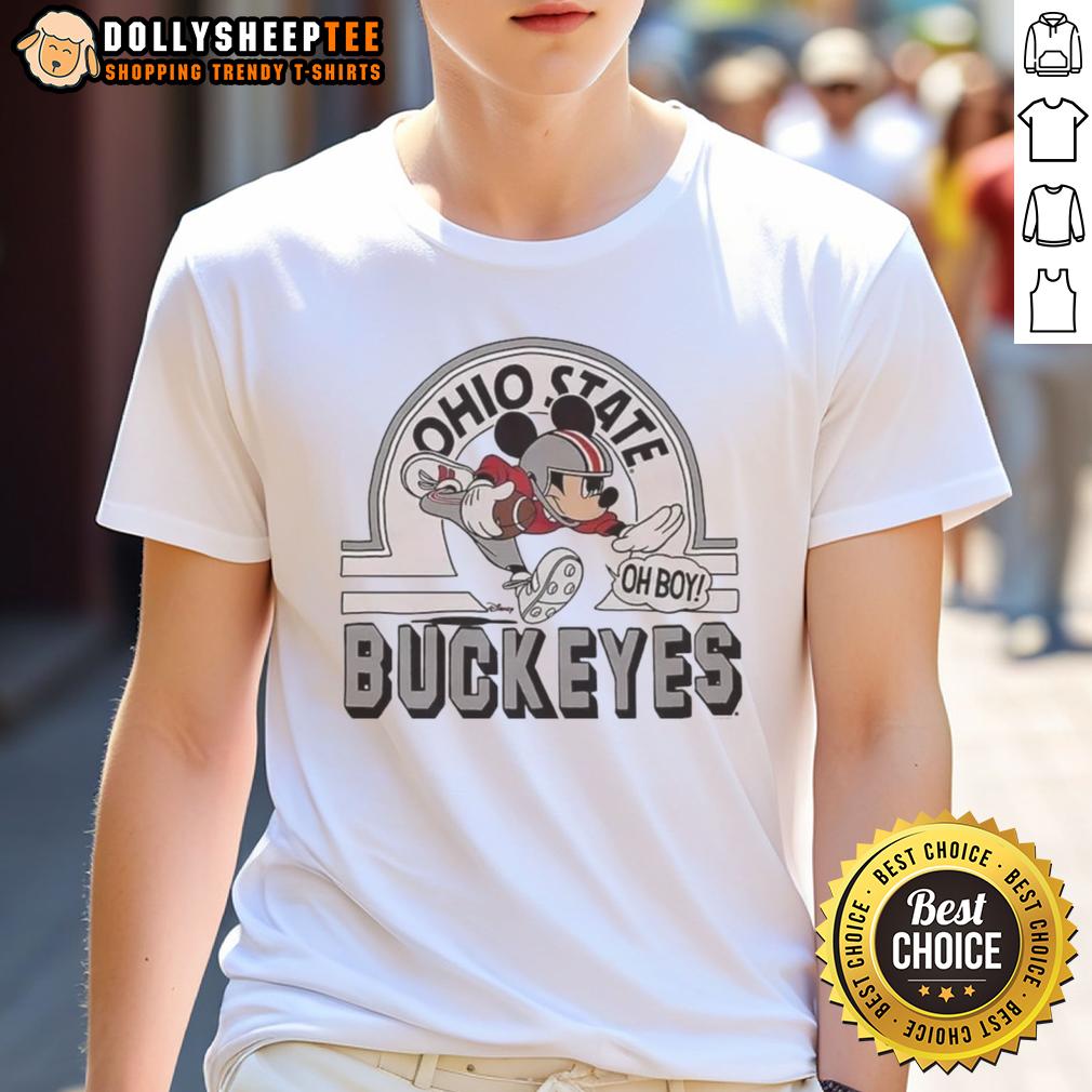 Premium Mickey Mouse Disney X Ohio State Buckeyes Football Logo T-Shirt
