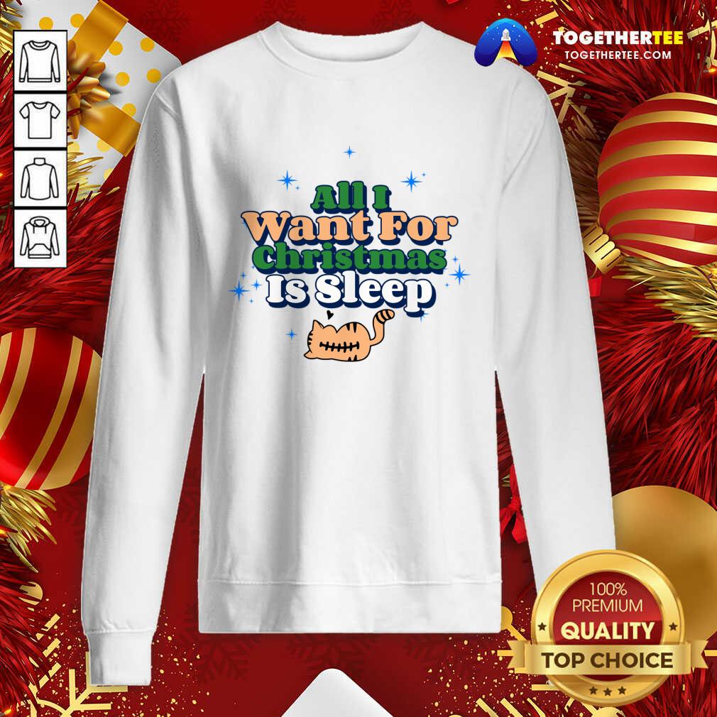 Awesome All I Want For Christmas Is Sleep T-Shirt - Image 4