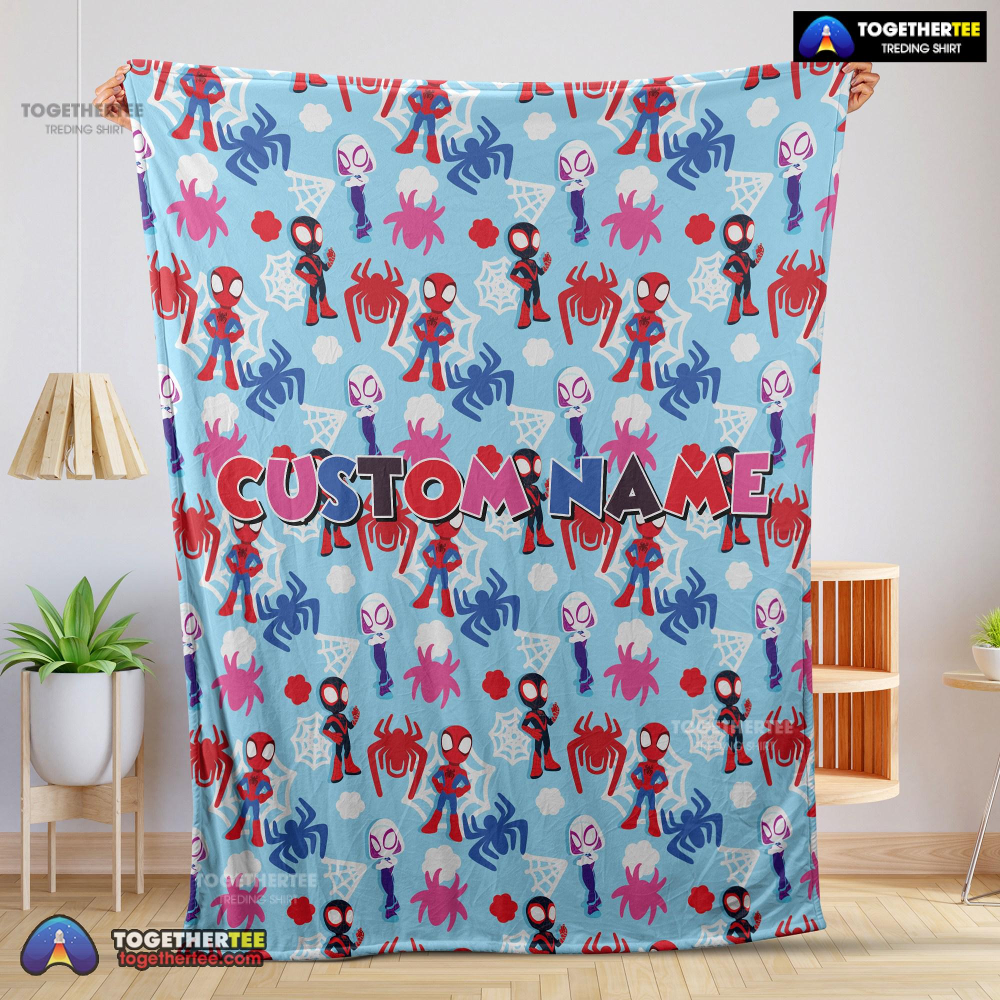 Official Marvel Superhero Spidey And His Amazing Friends Birthday Cute Blanket Fleece Customized Blanket
