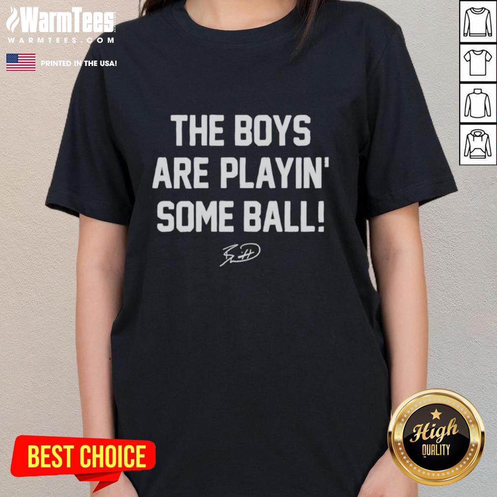 Hot Charlie Hustle Royal Blue Boys Are Playin' Some Ball Signature T-Shirt - Image 3