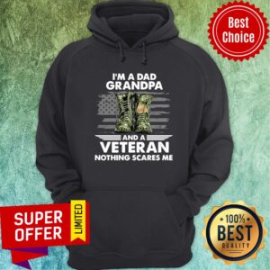 Alternative view of I'm A Dad Grandpa And A Veteran Boots American Flag Shirt