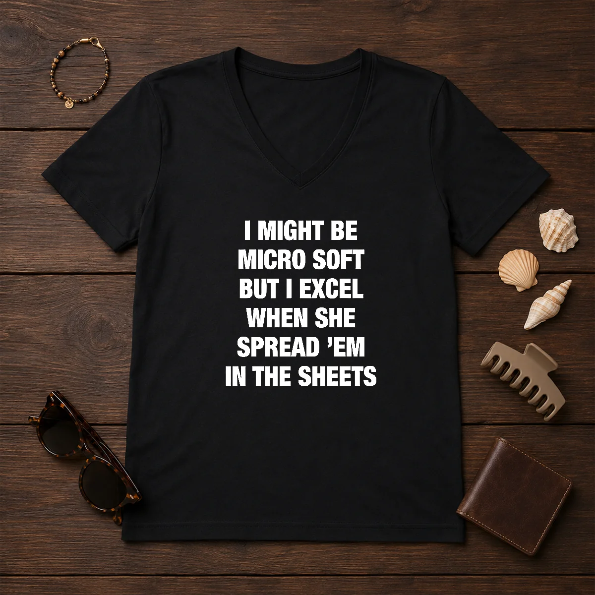 Original I Might Be Micro Soft But I Excel When She Spread 'Em In The Sheets Shirt - Image 2