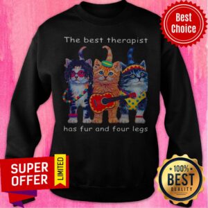 Alternative view of Three Cats The Best Therapist Has Fur And Four Legs Shirt