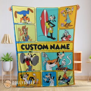Perfect Disney Cartoon Goofy With Friends Blanket Fleece Customized Blanket