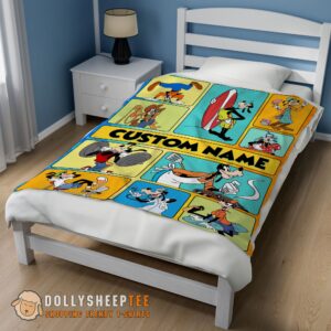 Alternative view of Perfect  Disney Cartoon Goofy With Friends Blanket Fleece Customized Blanket